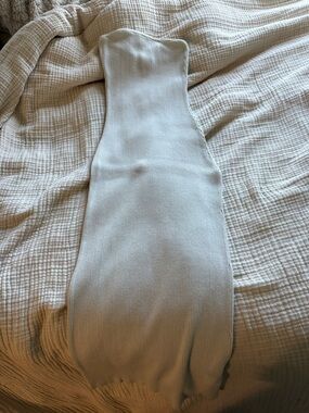H&M Ribbed Strapless Bodycon Dress - Light Gray